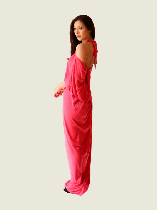Rajo Laurel Salmon Pink Draped Dress