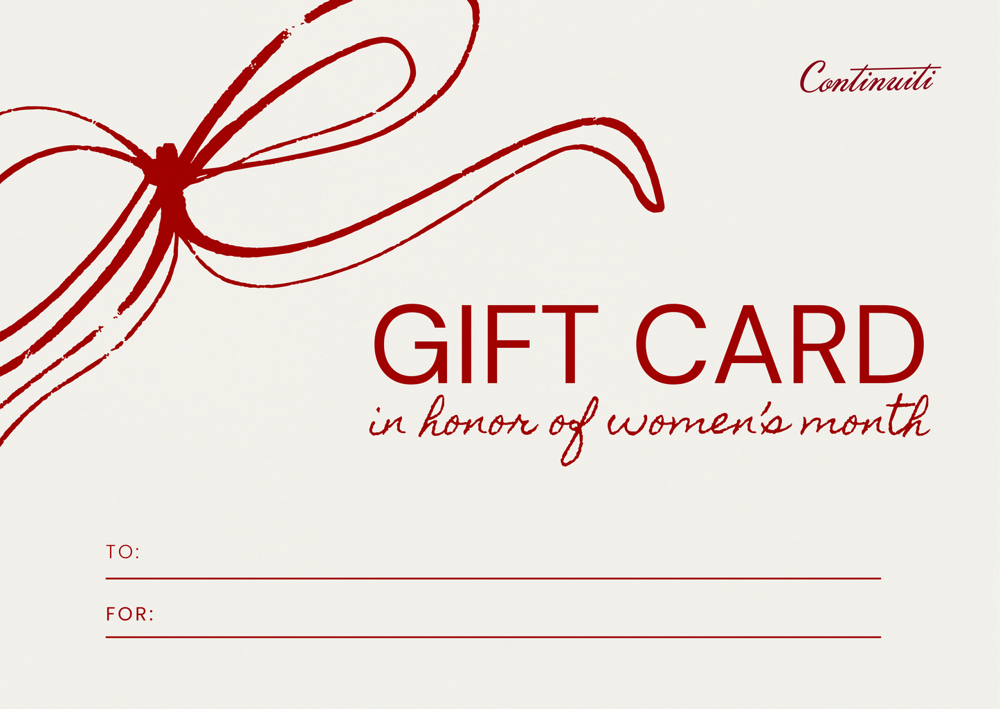 Women’s Month Giftcards