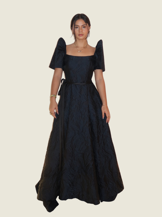 Rhett Eala Midnight Blue Brocade Filipiniana Gown