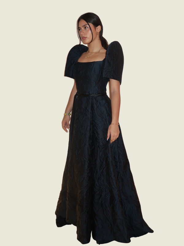 Rhett Eala Midnight Blue Brocade Filipiniana Gown
