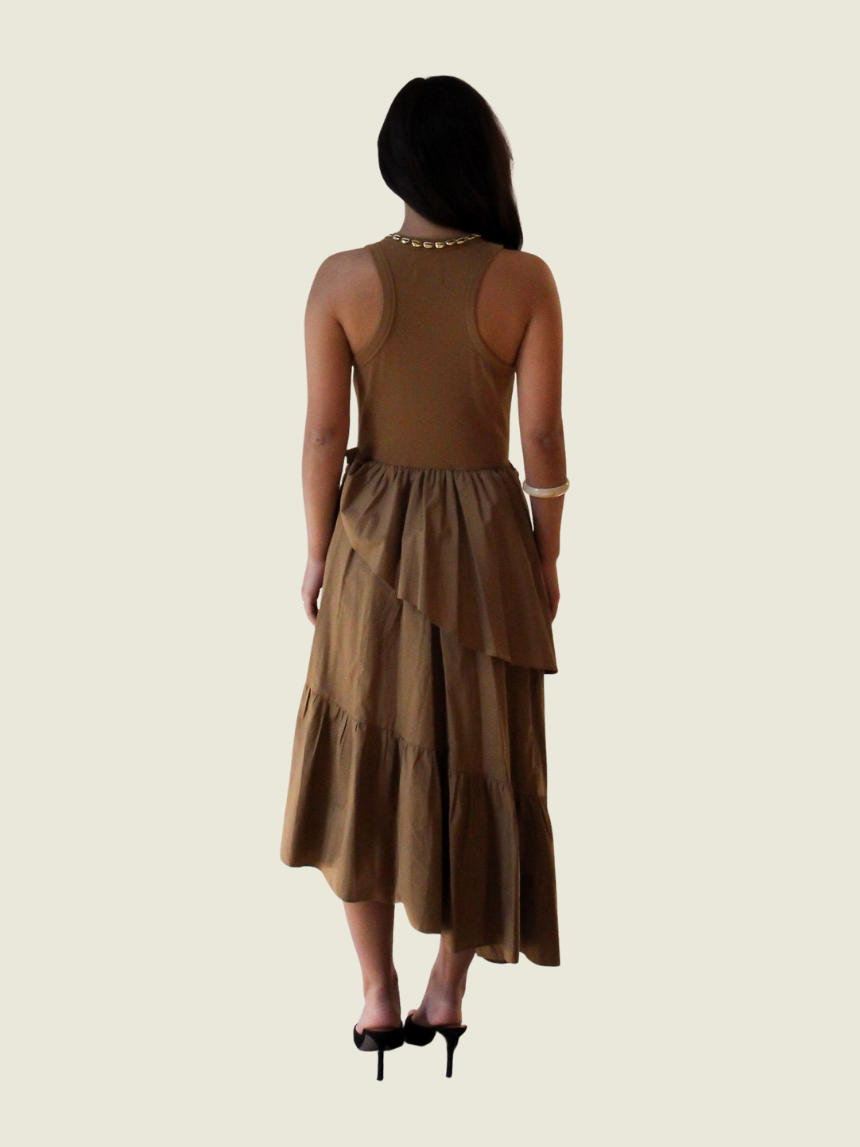 Rosanna Ocampo Brown Dress with Collar Details