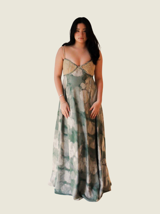 Rosanna Ocampo Weaved Green Maxi