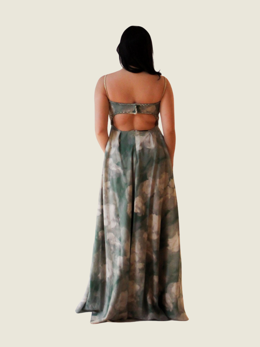 Rosanna Ocampo Weaved Green Maxi