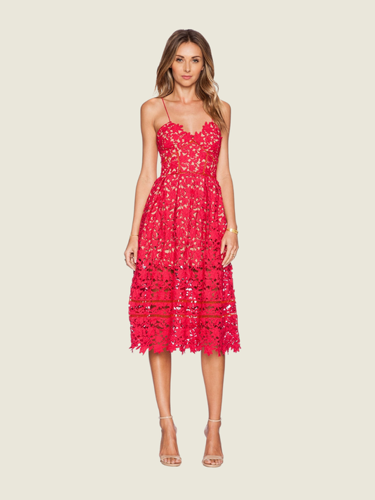 Self Portrait Red Azalea Dress