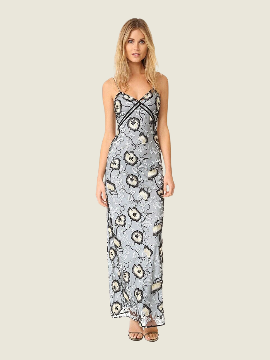 Self Portrait Sophia Floral-embroidered Slip Dress
