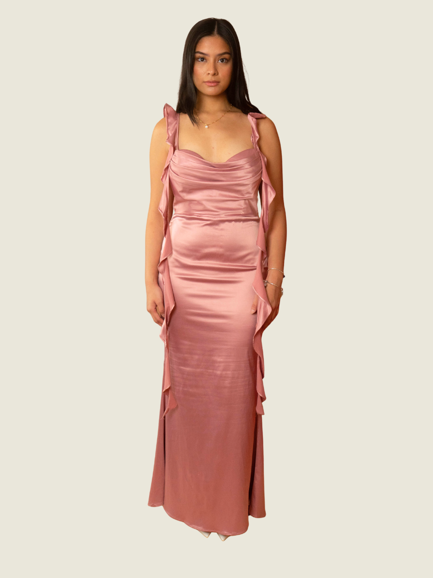 Selfie Leslie Blushing Ruffle Trim Midi Dress – Continuiti