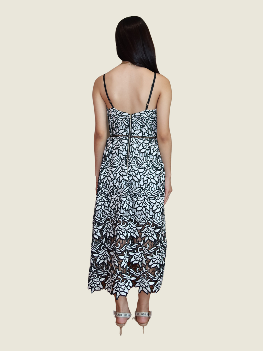 Serene Culture & Co Floral Embroidered Midi Dress