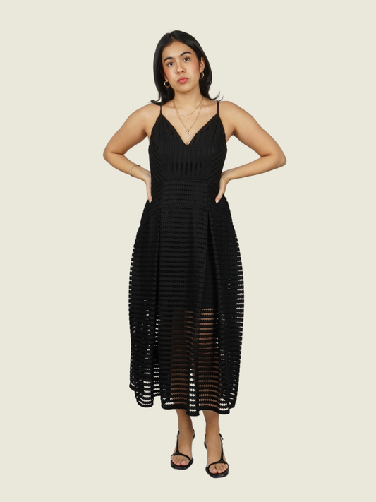 Shona Joy Pegasus Pleated Midi Dress