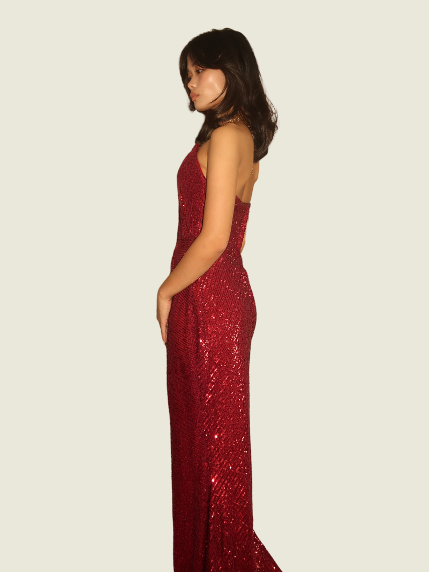 Steph Tan Couture Red Sequin Gown