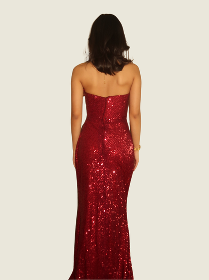 Steph Tan Couture Red Sequin Gown