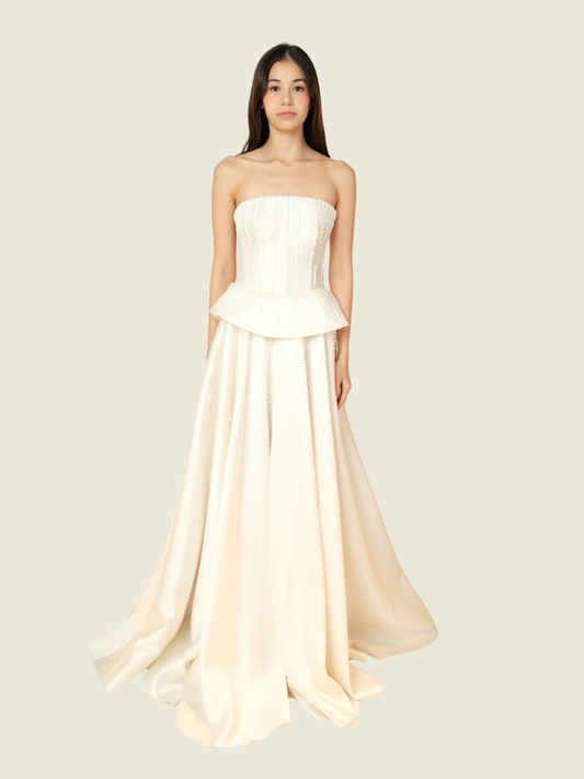 Studio Carlene Custom White Corset Ball Gown