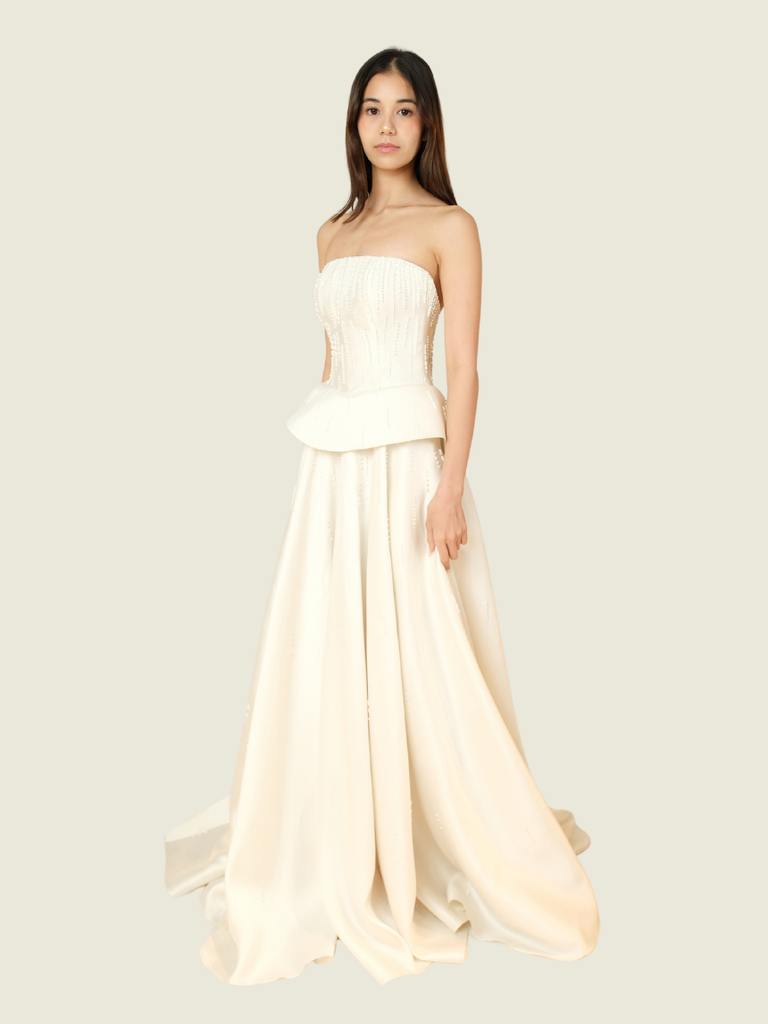 Studio Carlene Custom White Corset Ball Gown