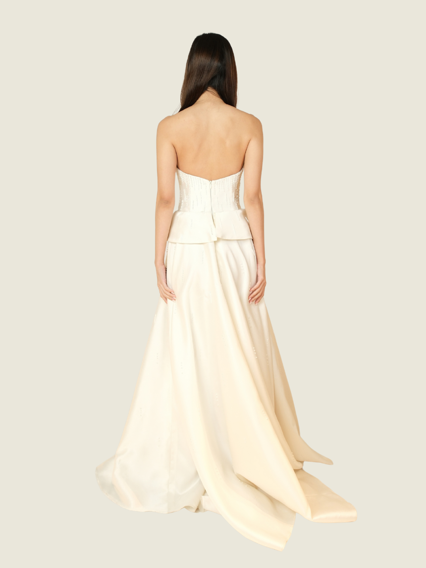 Studio Carlene Custom White Corset Ball Gown