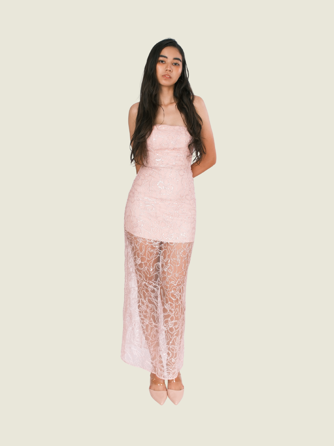 Studio Caca Pink Beaded Dress