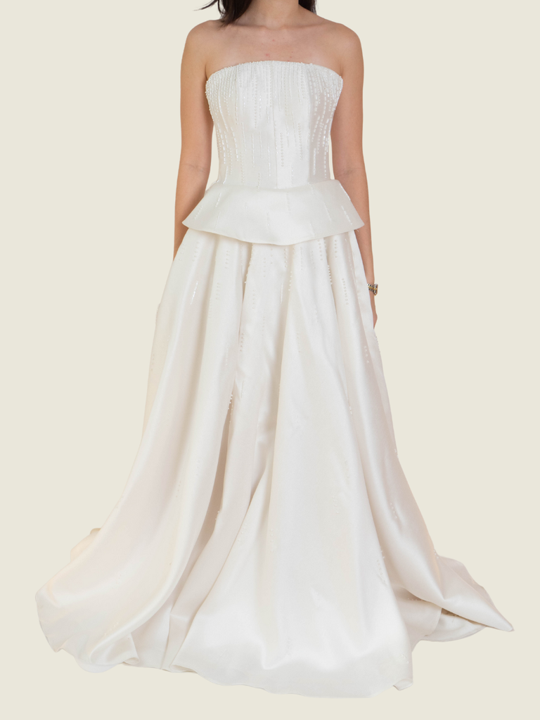Studio Carlene Custom White Corset Ball Gown