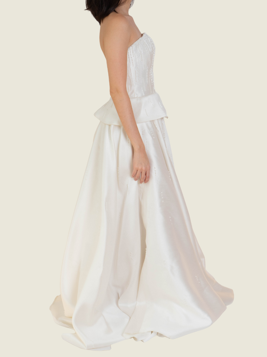 Studio Carlene Custom White Corset Ball Gown