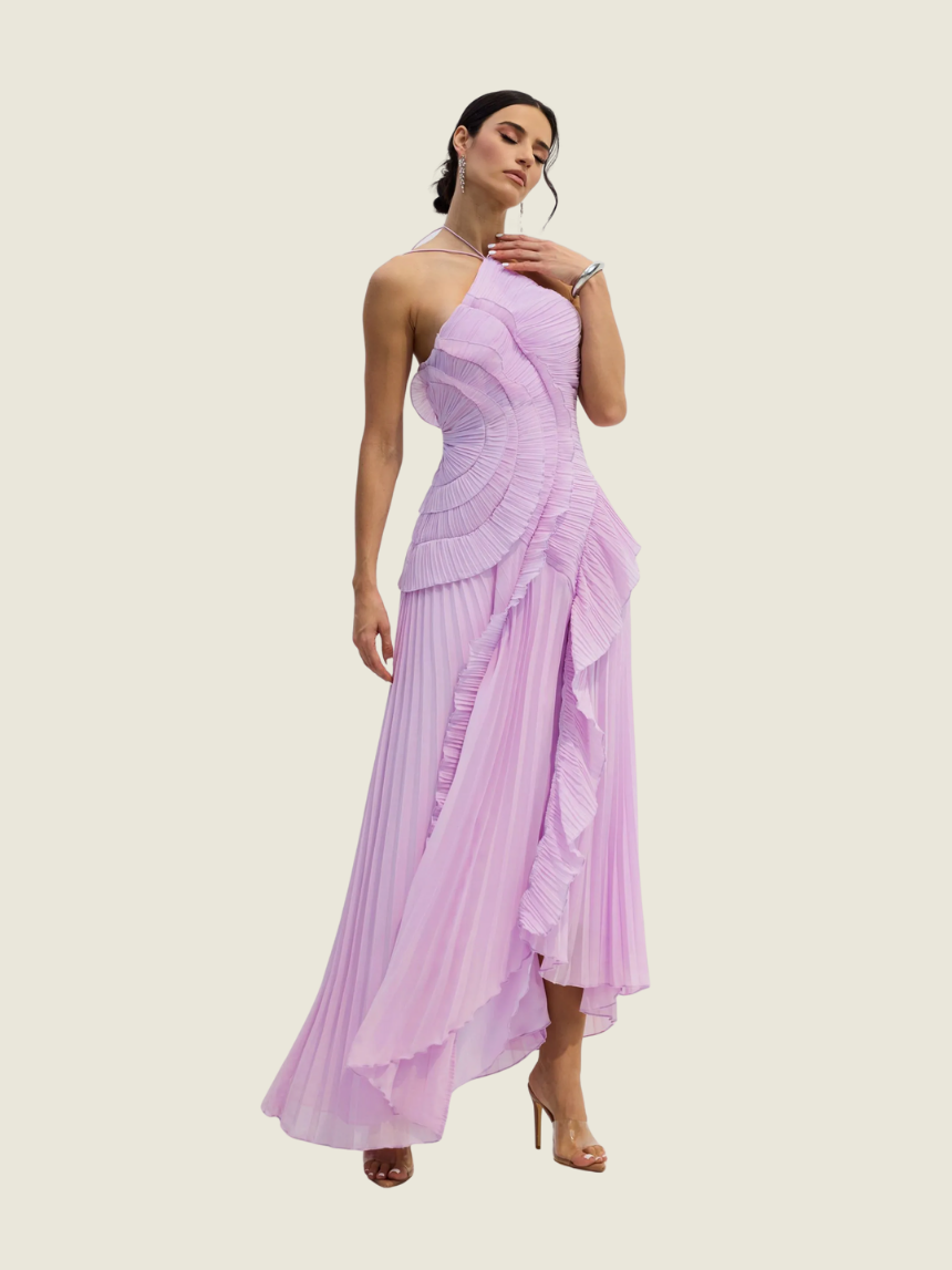 Sunfere Nina Pleated Halterneck Midi