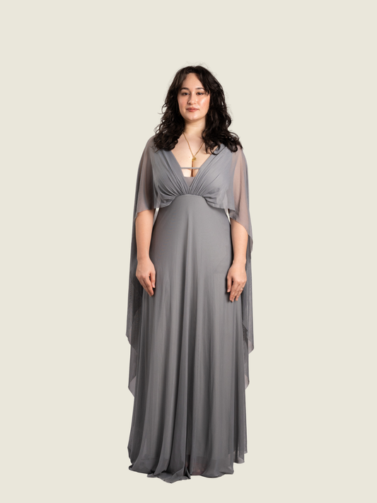Tantease Long Dress in Gray
