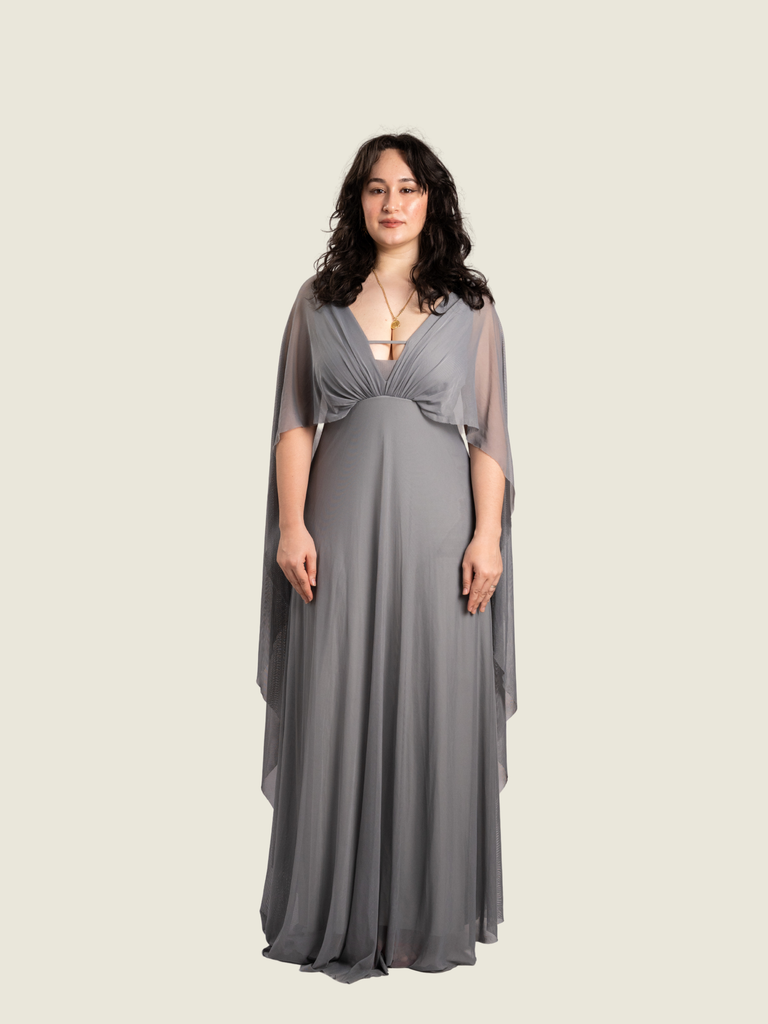 Tantease Long Dress in Gray