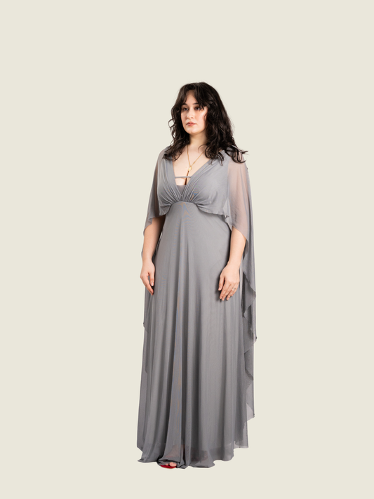 Tantease Long Dress in Gray