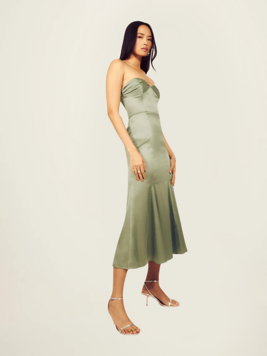 Reformation Hensley Satin Dress