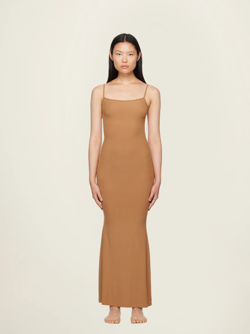 Skims Light Brown Soft Lounge Dress