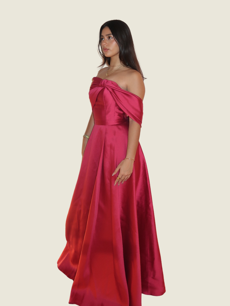 Vania Romoff Custom Off Shoulder Bow Gown