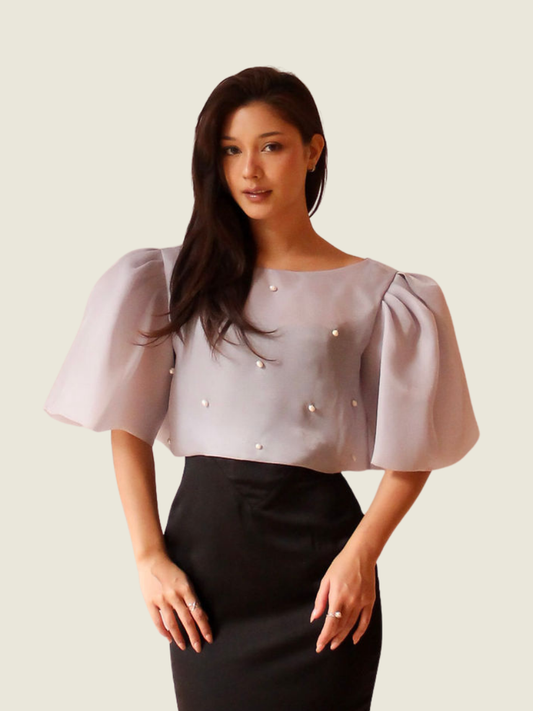 Vania Romoff Gray Camisa Top