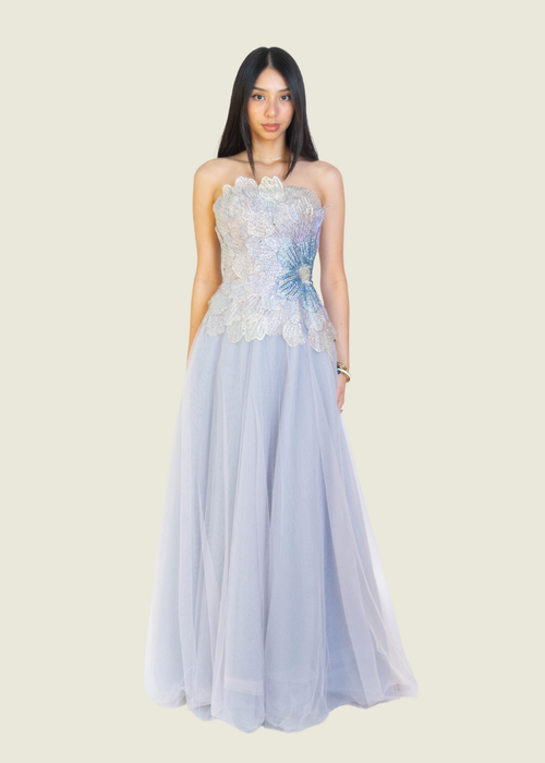 Vee Tan Custom Floral Beaded Corset Gown