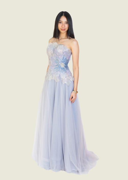 Vee Tan Custom Floral Beaded Corset Gown hover image