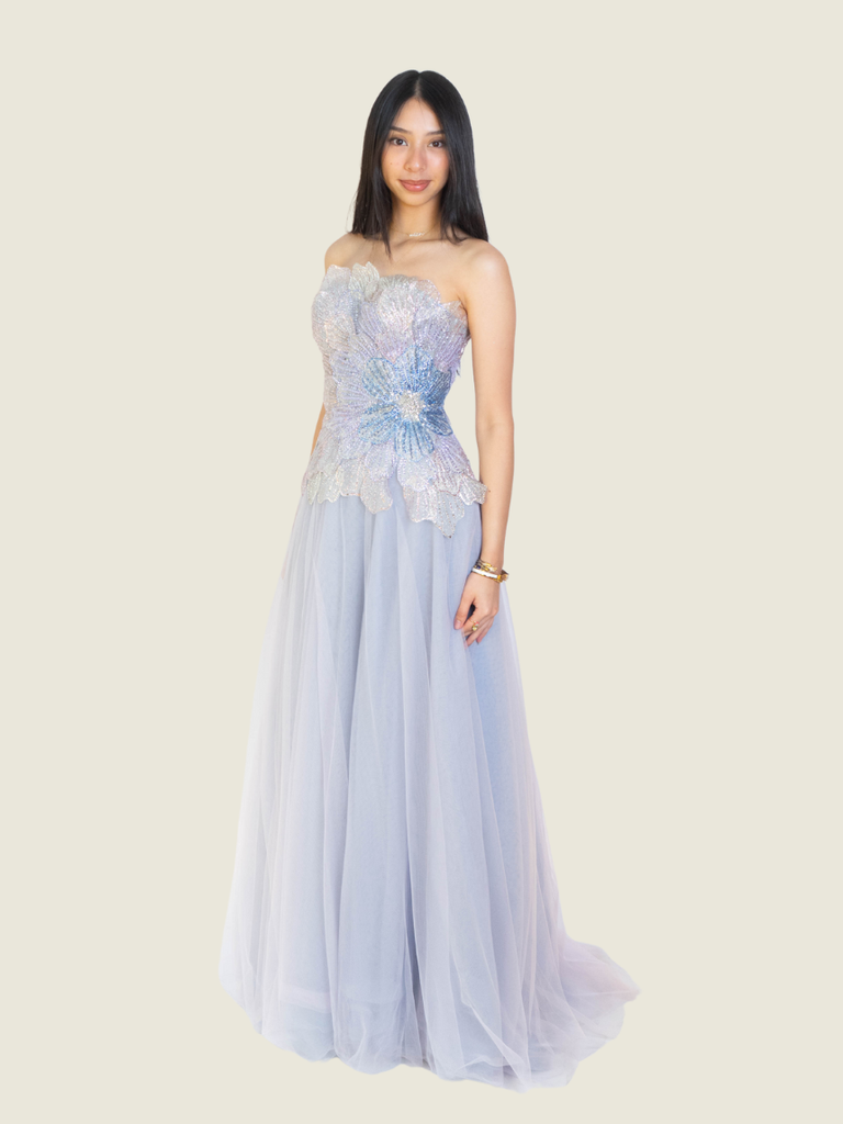 Vee Tan Custom Floral Beaded Corset Gown