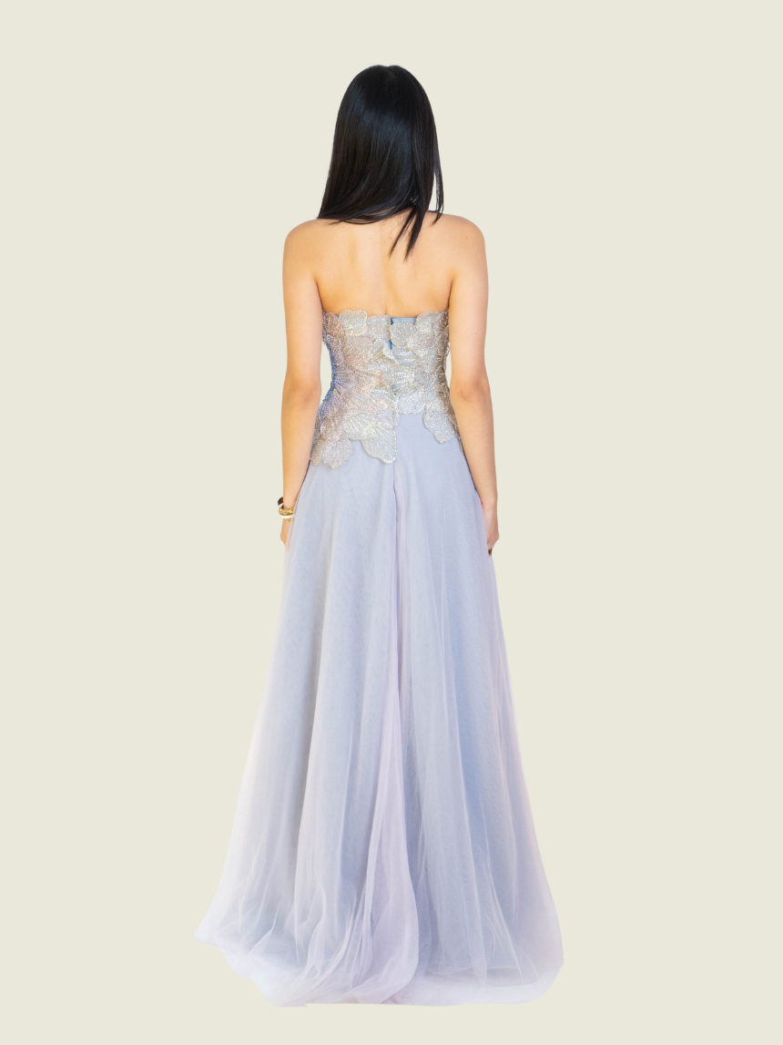 Vee Tan Custom Floral Beaded Corset Gown