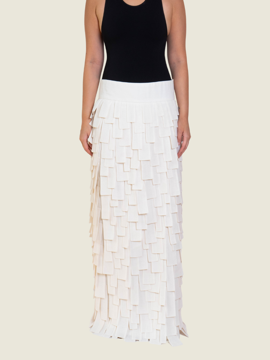 Vina Romero Off White Jane Long Skirt