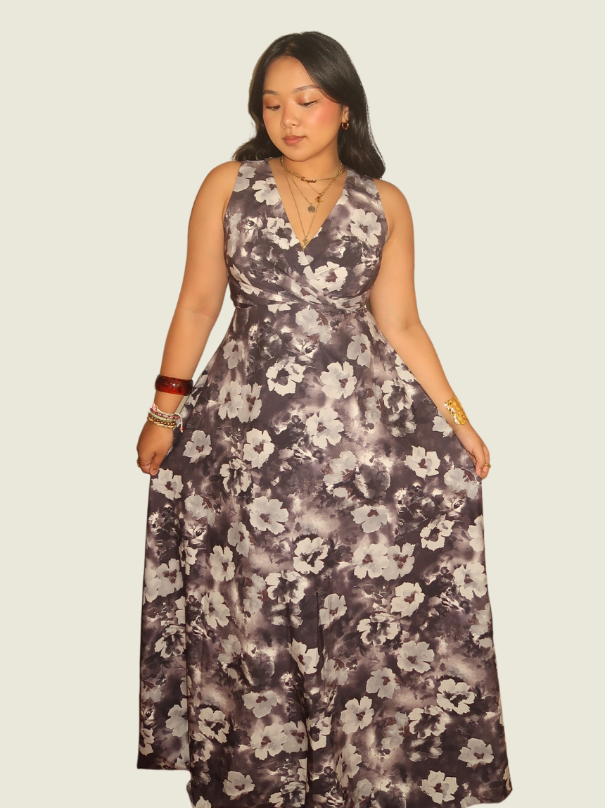 Vittorio Purple Floral Maxi