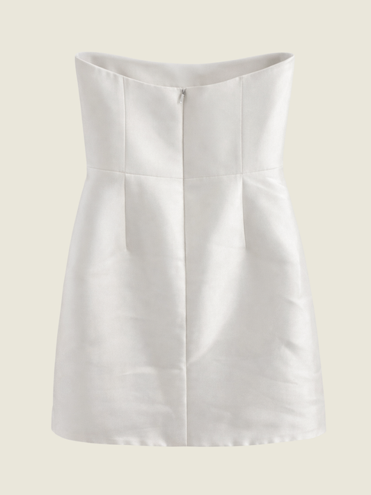 White Label Bridal White Minimalist Mini White Dress in L