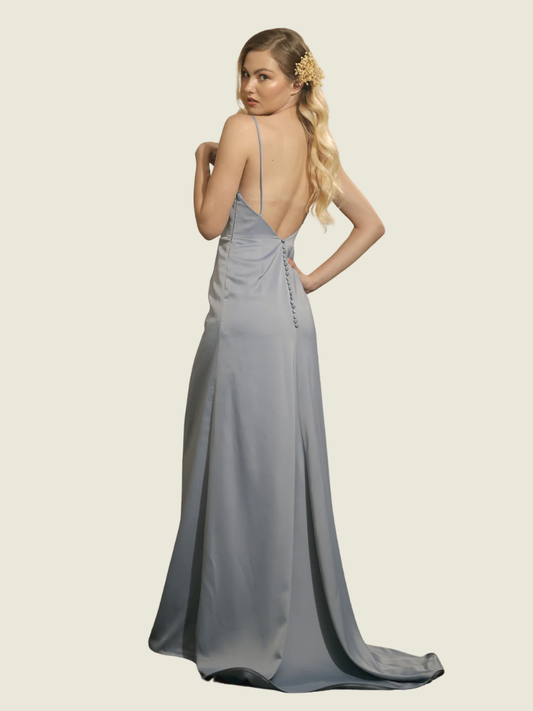 ZOO the Label Blue Soledad Backless Maxi Dress