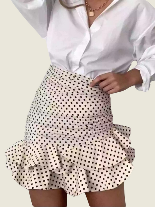 Zara Polka Dot Ruched Skirt