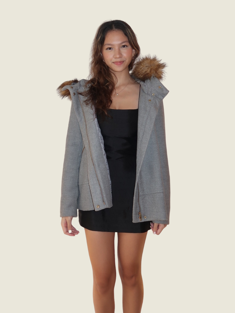 Zara Gray Wool Coat