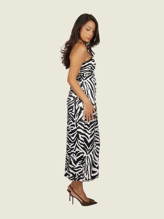 Zara Zebra Print Cutout Dress