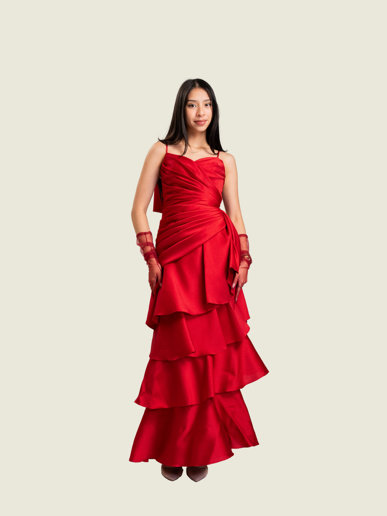 Zia Wycoco Custom Made Gown with Tulle Gloves
