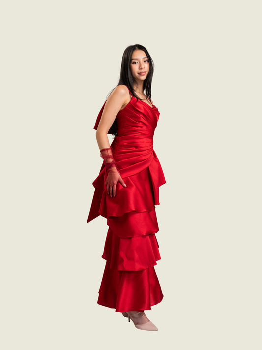 Zia Wycoco Custom Made Gown with Tulle Gloves