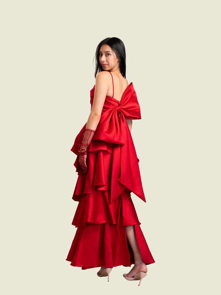 Zia Wycoco Custom Made Gown with Tulle Gloves