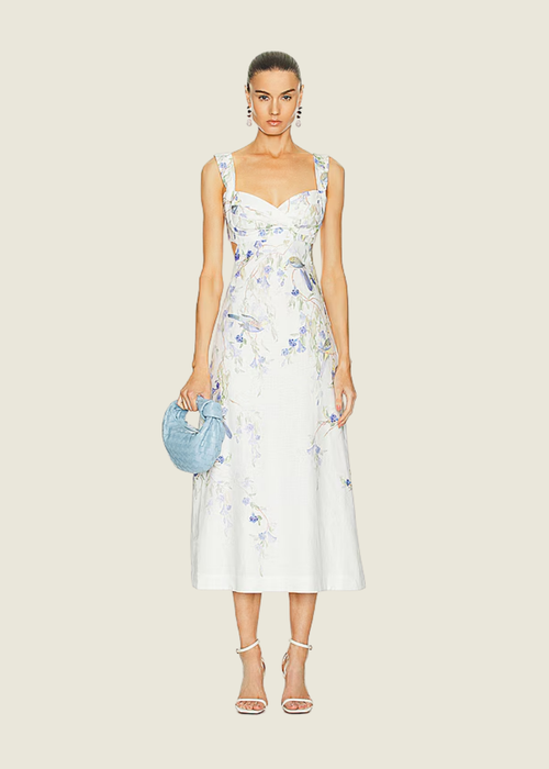 Zimmermann Natura Blue Birds Midi Dress