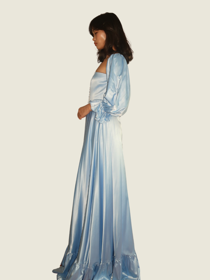 Zoo The Label Blue Fira Two Way Puff Sleeve Dress