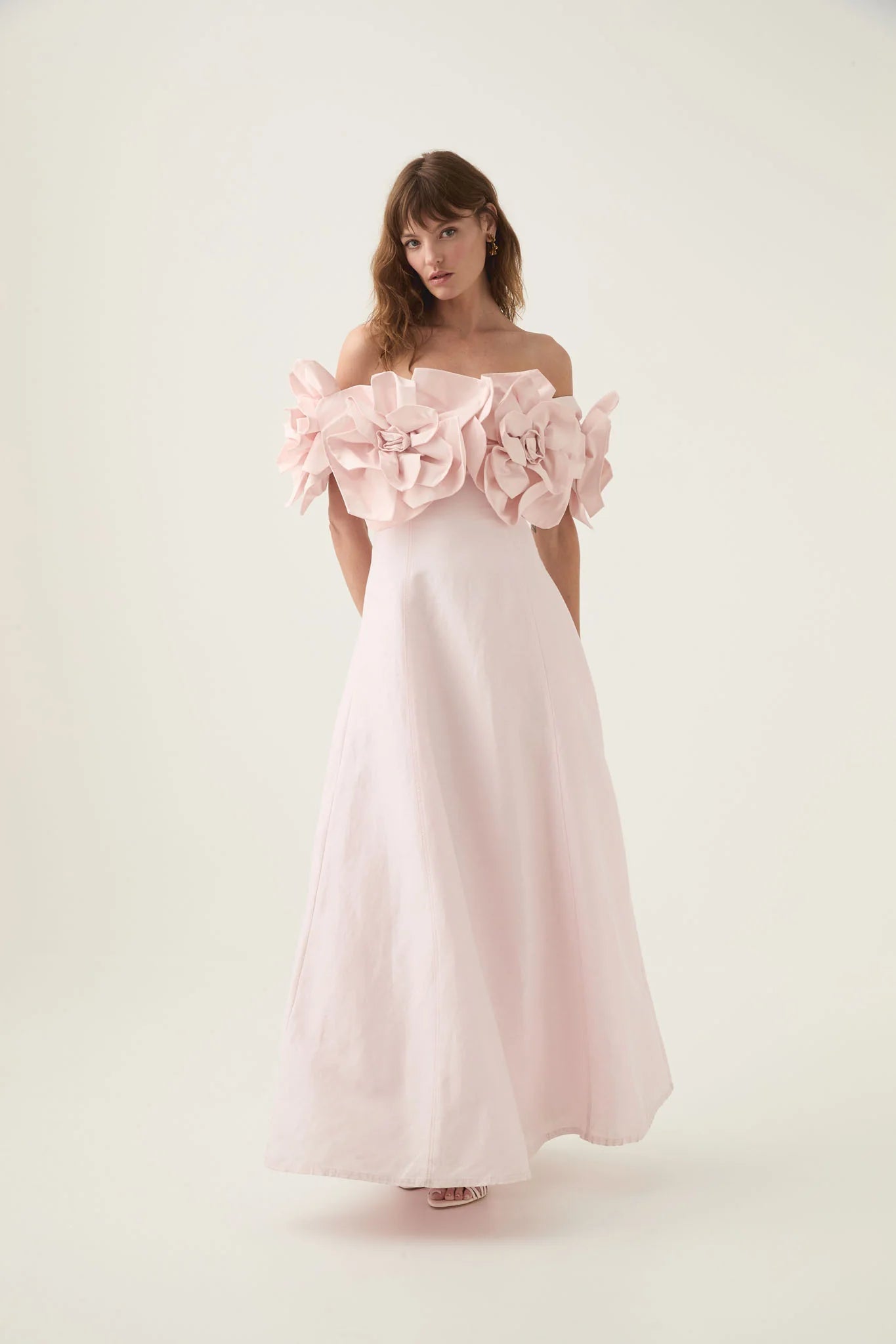 Aje Etta Floral Midi Dress in Light Pink