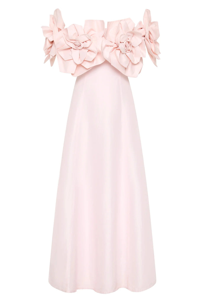 Aje Etta Floral Midi Dress in Light Pink